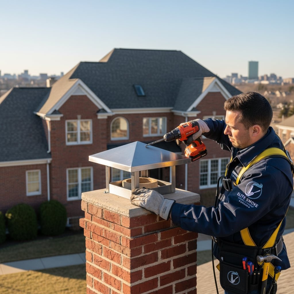Boston Chimney Cap Installation